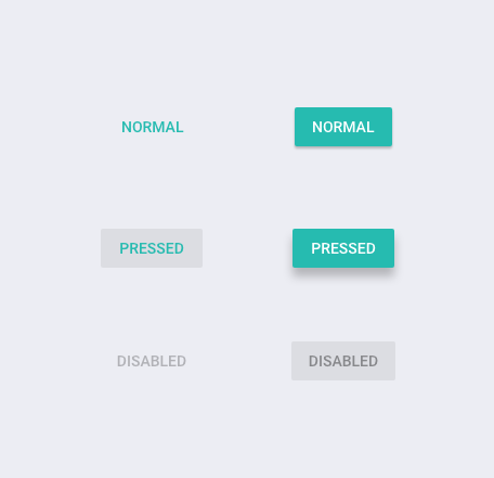 Material Design Style Buttons, Green